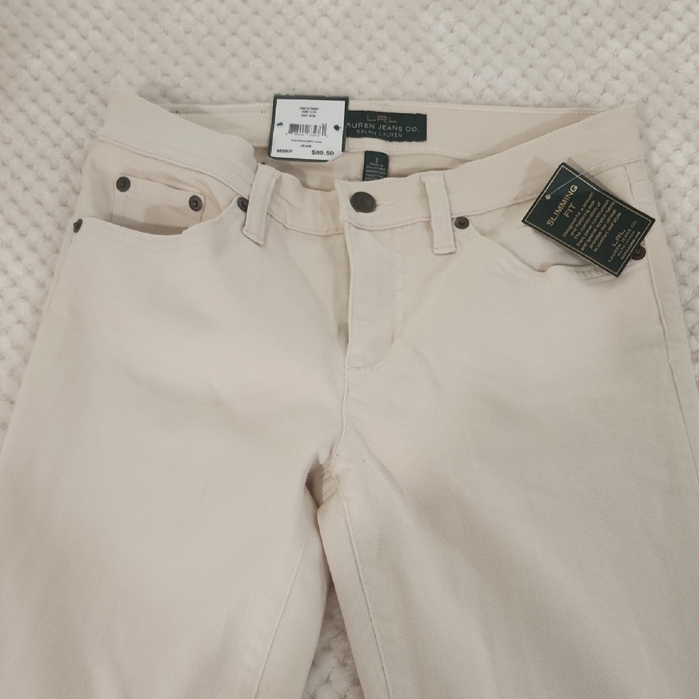 Ralph Lauren Women's Off-White Straight Leg Jeans